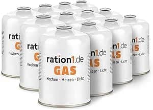 ration1 Gas Cartridges Screw Valve 12x 450g